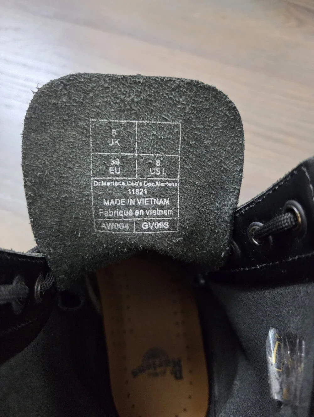 Dr. Martens Black Leather Lace-Up Combat Boots with Yellow Stitching - Picture 9 of 13